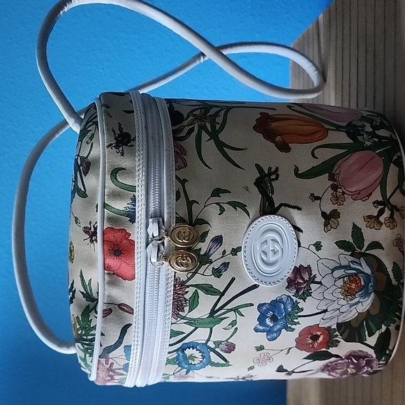 Gucci Floral Canvas‎ Bag with Gold Accents